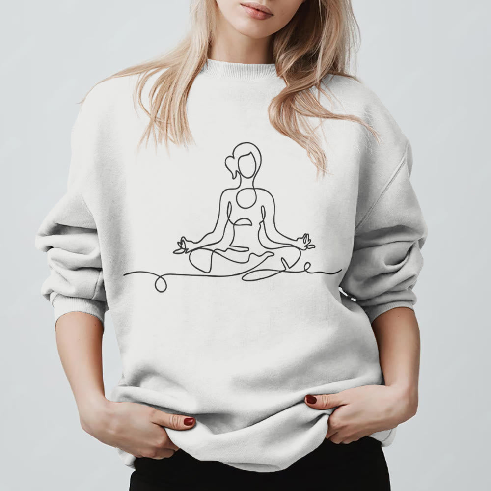 Felpa minimalista per meditazione e yoga Olivenorma - Bianco - 2XL - image 11