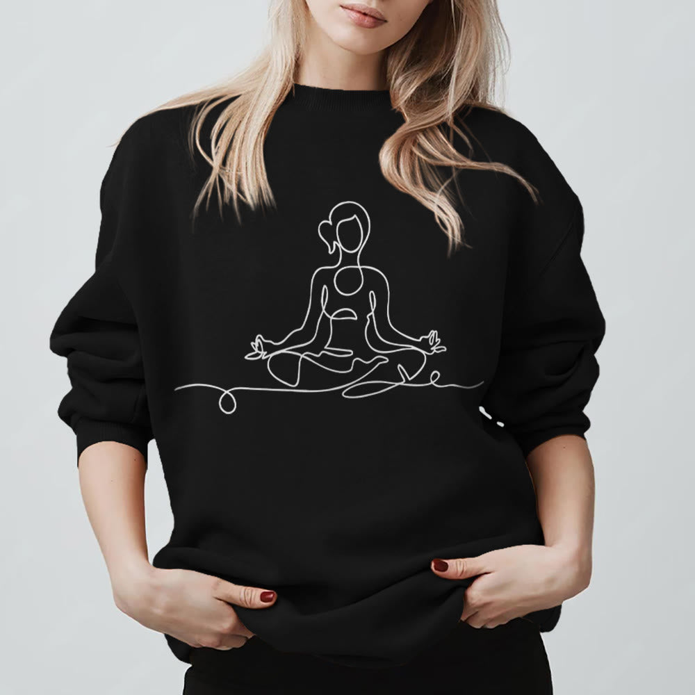 Felpa minimalista per meditazione e yoga Olivenorma - Nero - 2XL - image 9