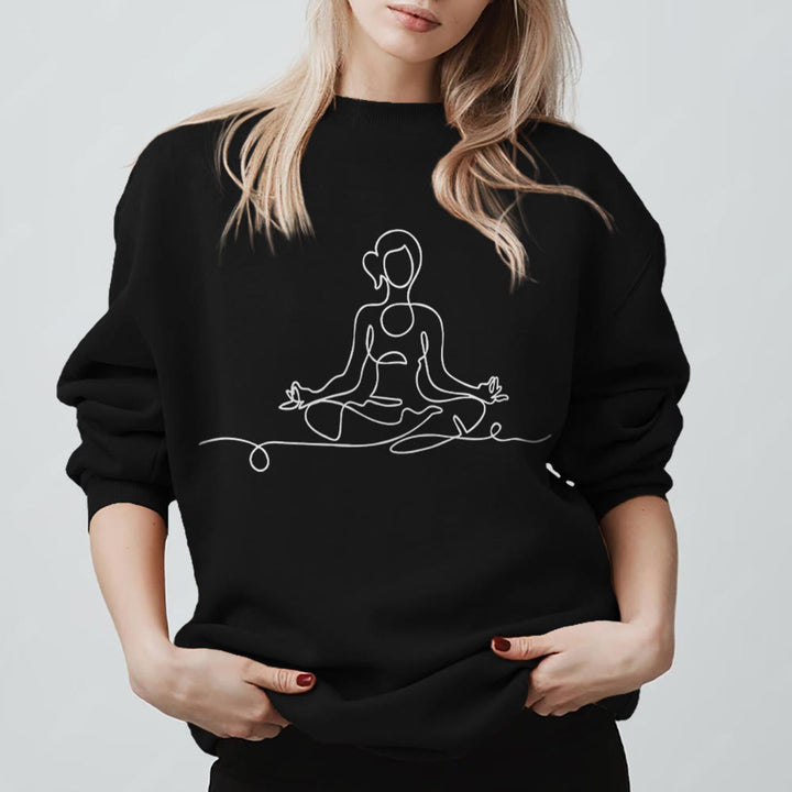 Felpa minimalista per meditazione e yoga Olivenorma - Nero - 2XL - image 9