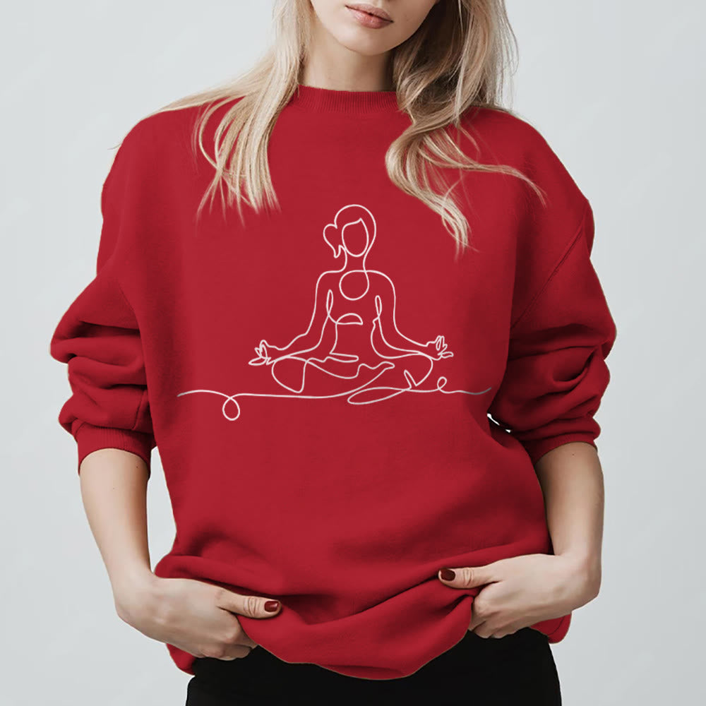 Felpa minimalista per meditazione e yoga Olivenorma - Rosso - 2XL - image 13