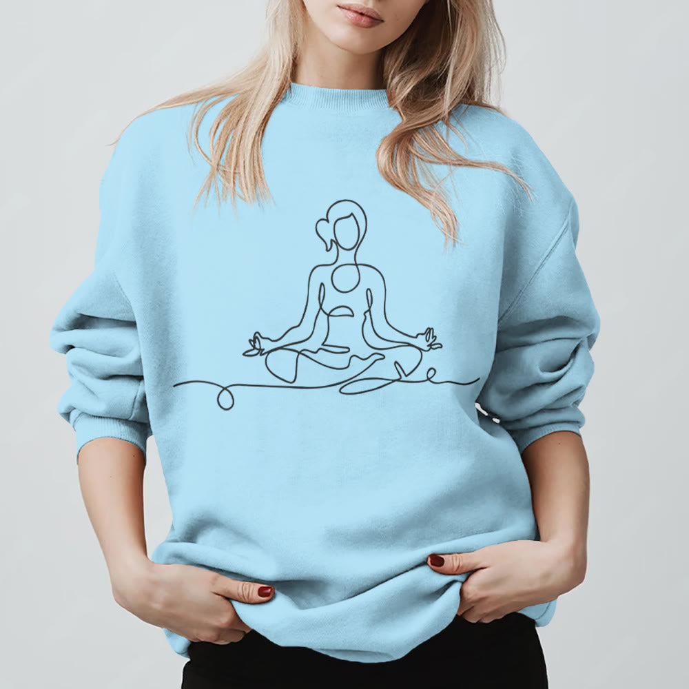 Felpa minimalista per meditazione e yoga Olivenorma - Blu - 2XL - image 15