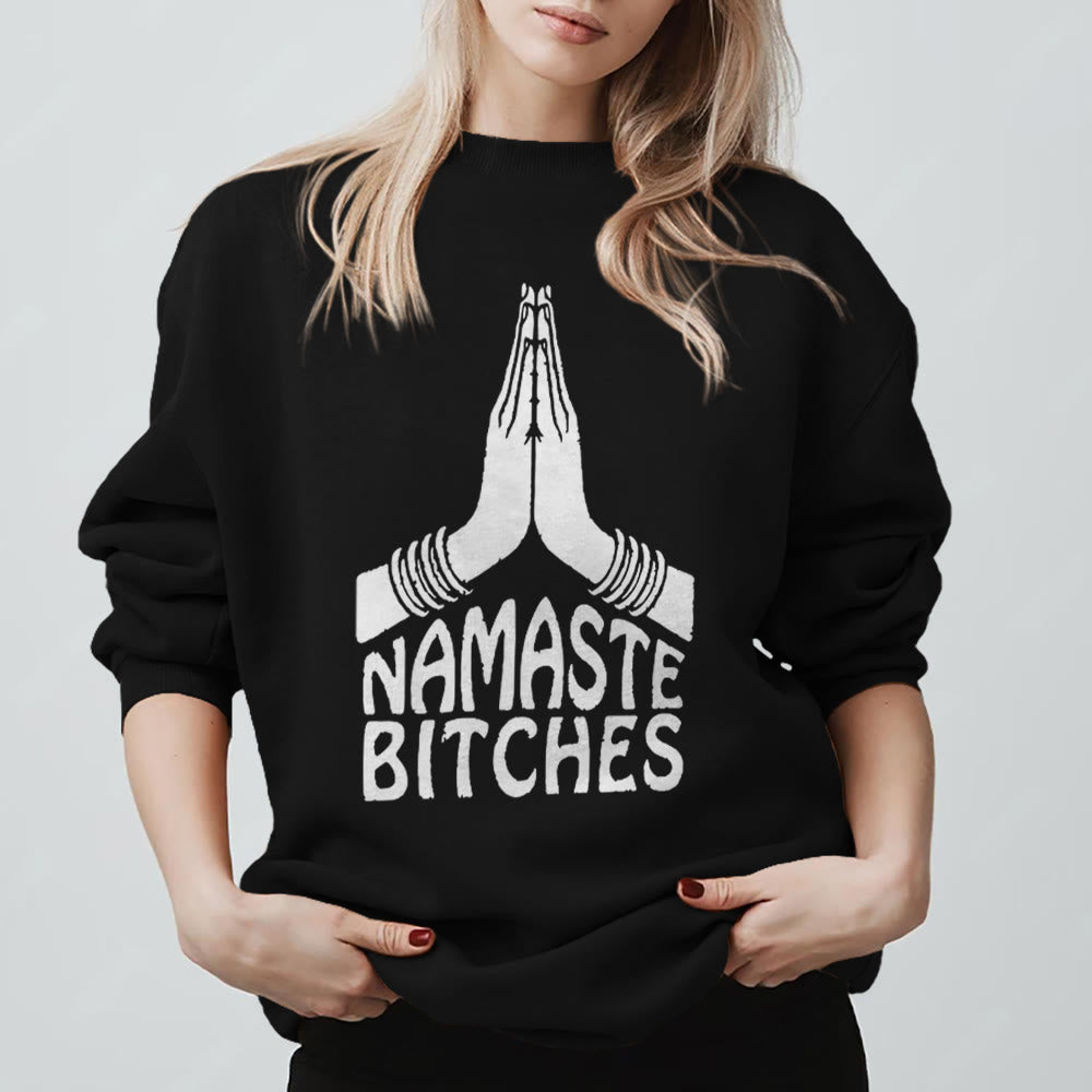Felpa motivazionale Olivenorma Namaste Vibes Yoga - Nero - 2XL - image 9