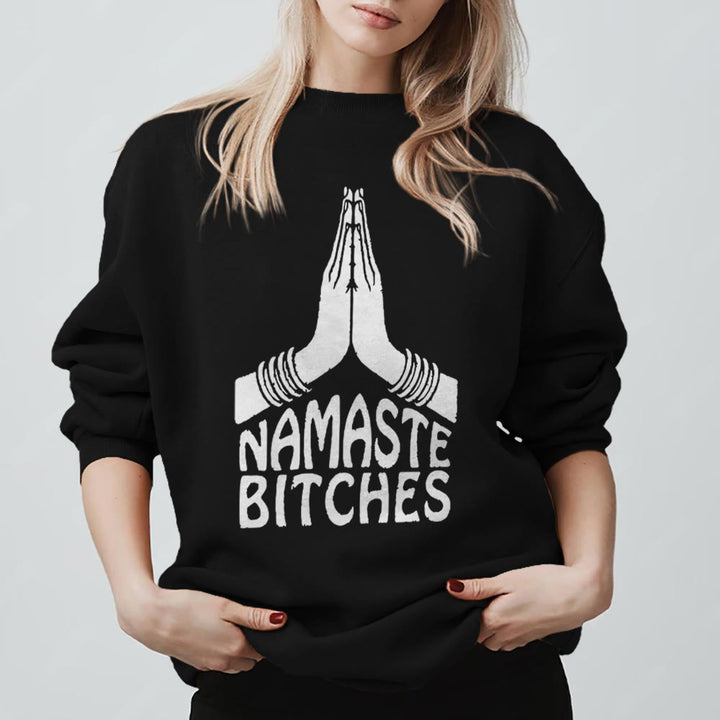 Felpa motivazionale Olivenorma Namaste Vibes Yoga - Nero - 2XL - image 9