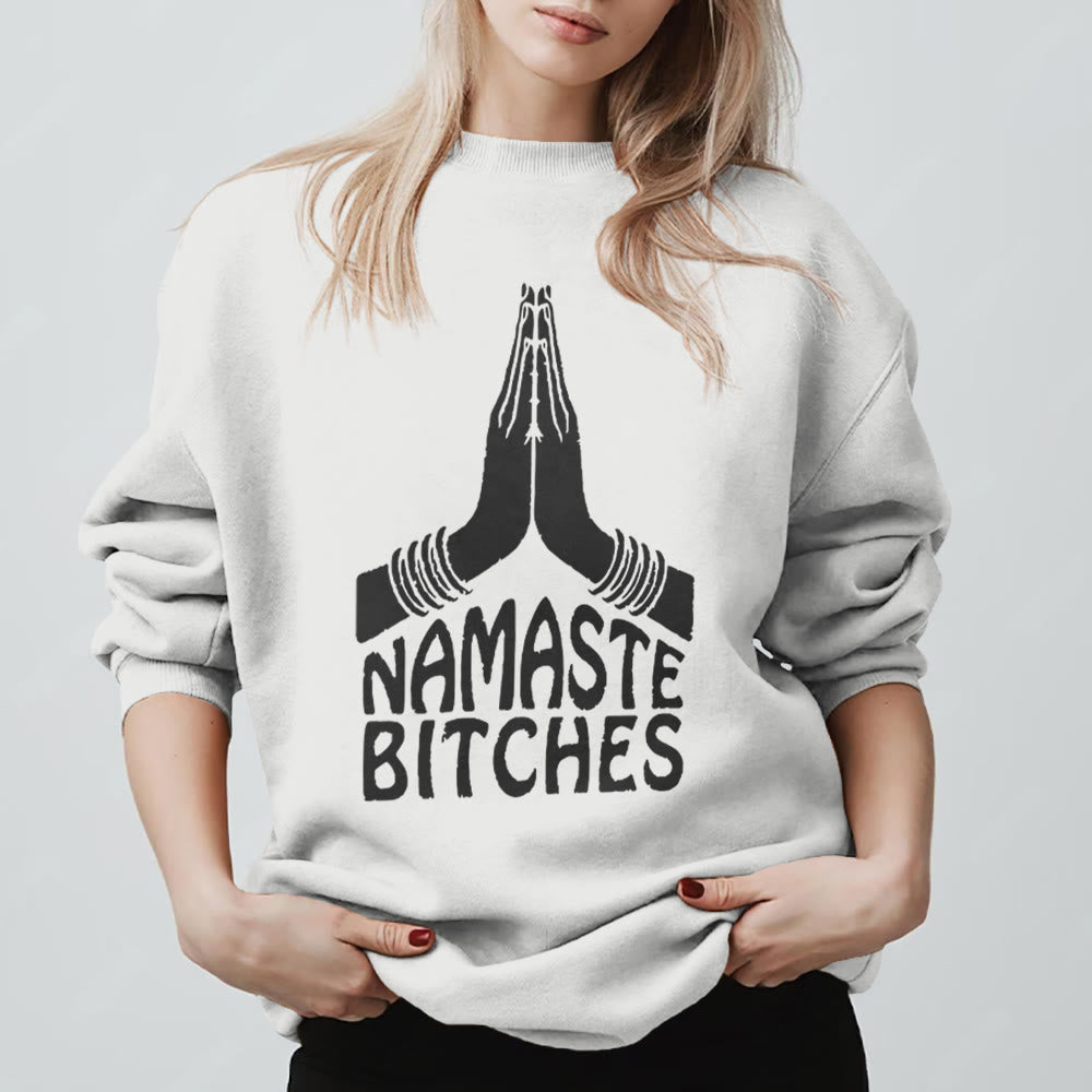 Felpa motivazionale Olivenorma Namaste Vibes Yoga - Bianco - 2XL - image 11