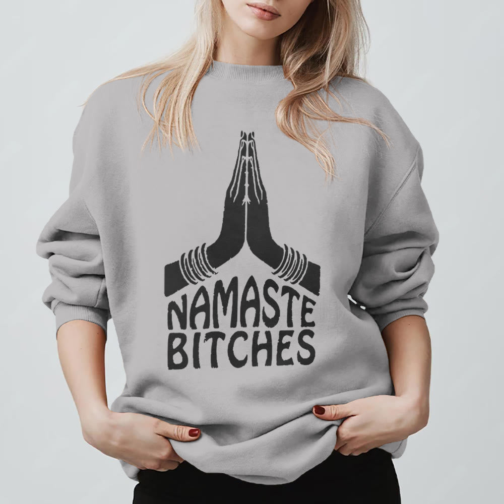 Felpa motivazionale Olivenorma Namaste Vibes Yoga - Grigio - 2XL - image 0