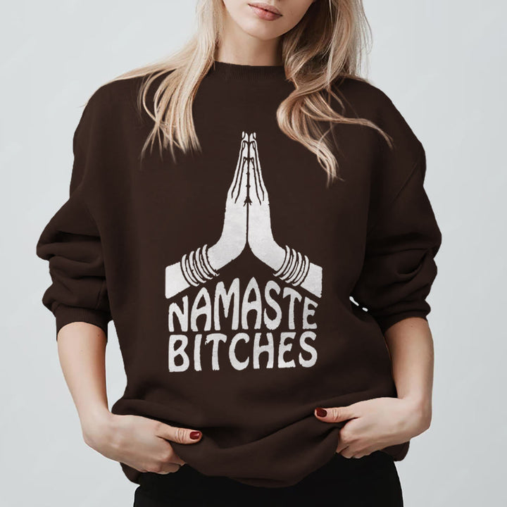 Felpa motivazionale Olivenorma Namaste Vibes Yoga - Marrone - 2XL - image 7