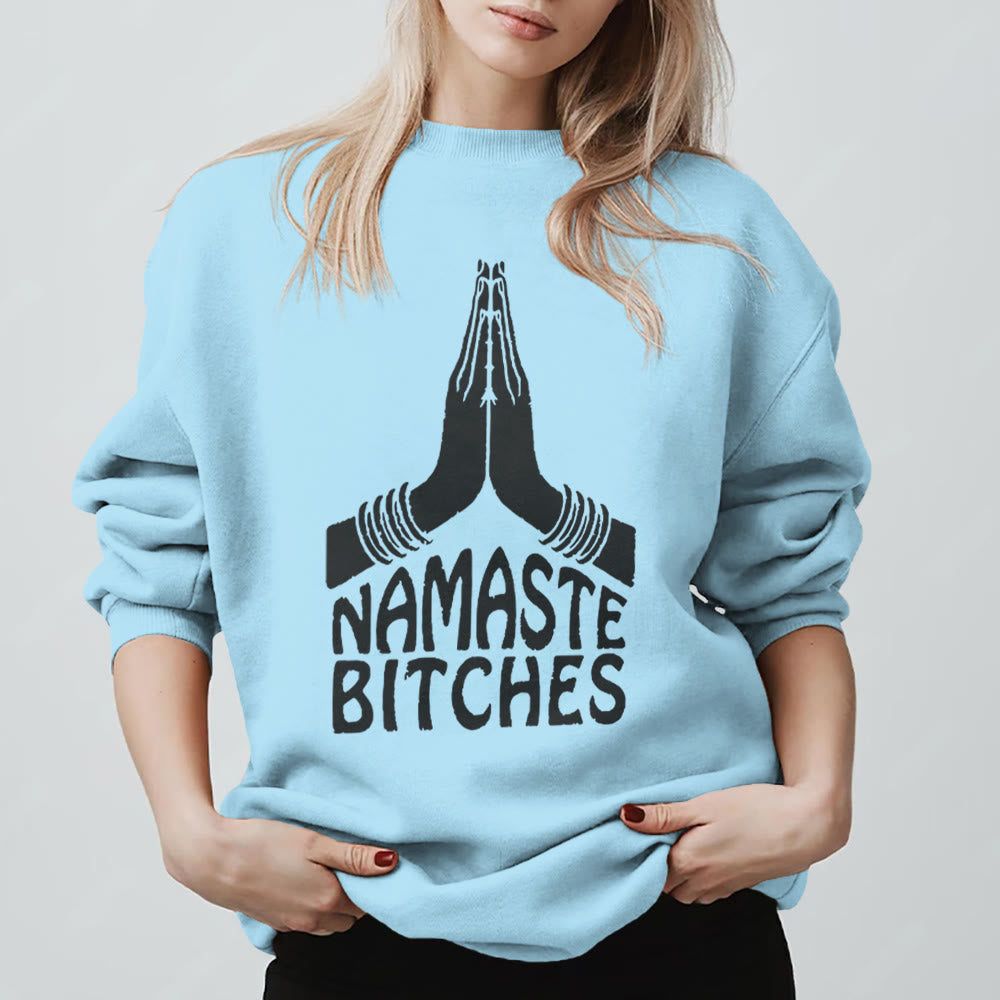 Felpa motivazionale Olivenorma Namaste Vibes Yoga - Blu - 2XL - image 15