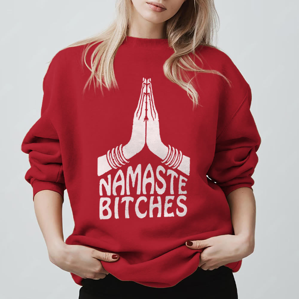 Felpa motivazionale Olivenorma Namaste Vibes Yoga - Rosso - 2XL - image 13