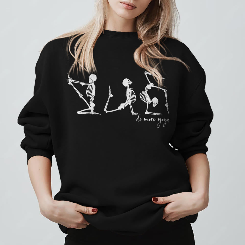 Felpa motivazionale Olivenorma Skeleton Yoga "Do More Yoga" - Nero - 2XL - image 9