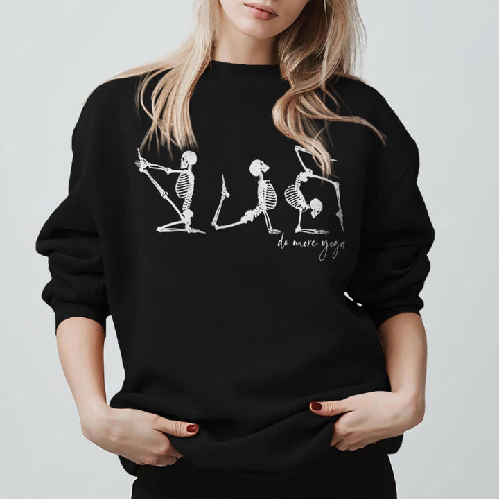 Felpa motivazionale Olivenorma Skeleton Yoga "Do More Yoga" - Nero - 2XL - image 9