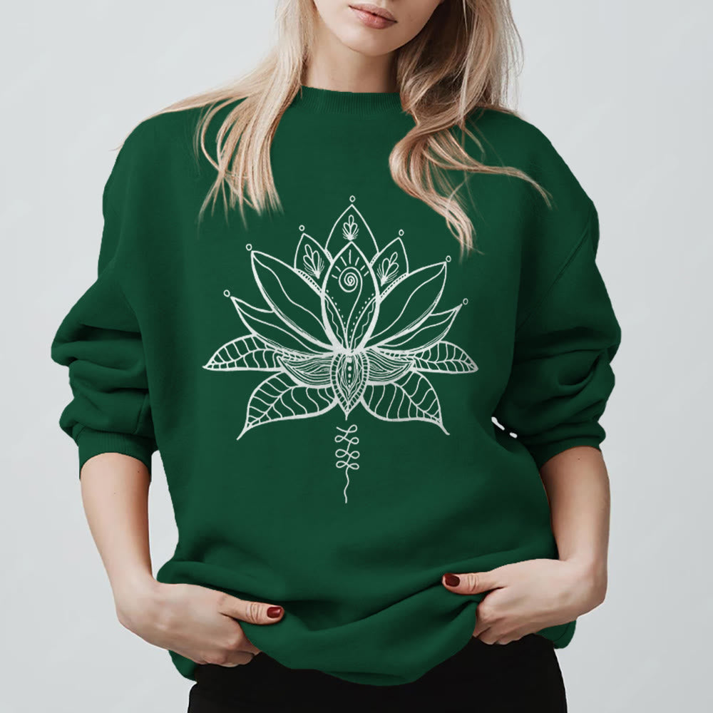 Felpa con stampa Olivenorma Lotus Bloom Yoga Meditation - Verde - 2XL - image 7