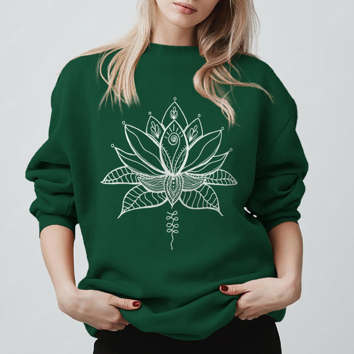 Felpa con stampa Olivenorma Lotus Bloom Yoga Meditation - Verde - 2XL - image 7