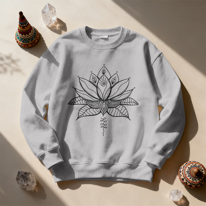 Felpa con stampa Olivenorma Lotus Bloom Yoga Meditation - image 4