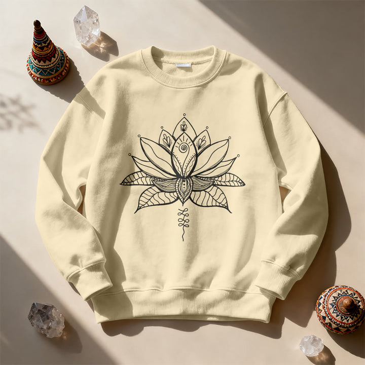 Felpa con stampa Olivenorma Lotus Bloom Yoga Meditation - image 6