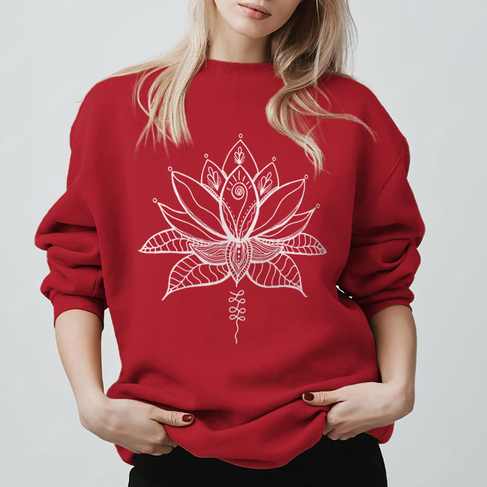 Felpa con stampa Olivenorma Lotus Bloom Yoga Meditation - Rosso - 2XL - image 13