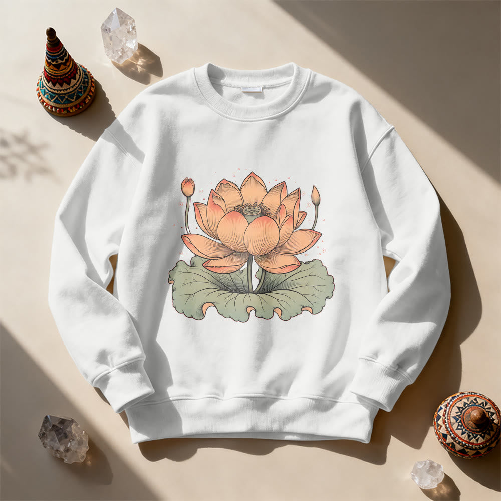Felpa con stampa Olivenorma Lotus Bloom Yoga Meditation - image 0