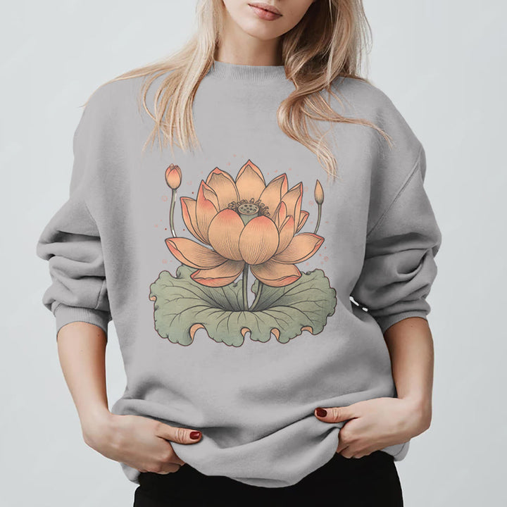 Felpa con stampa Olivenorma Lotus Bloom Yoga Meditation - Grigio - 2XL - image 7