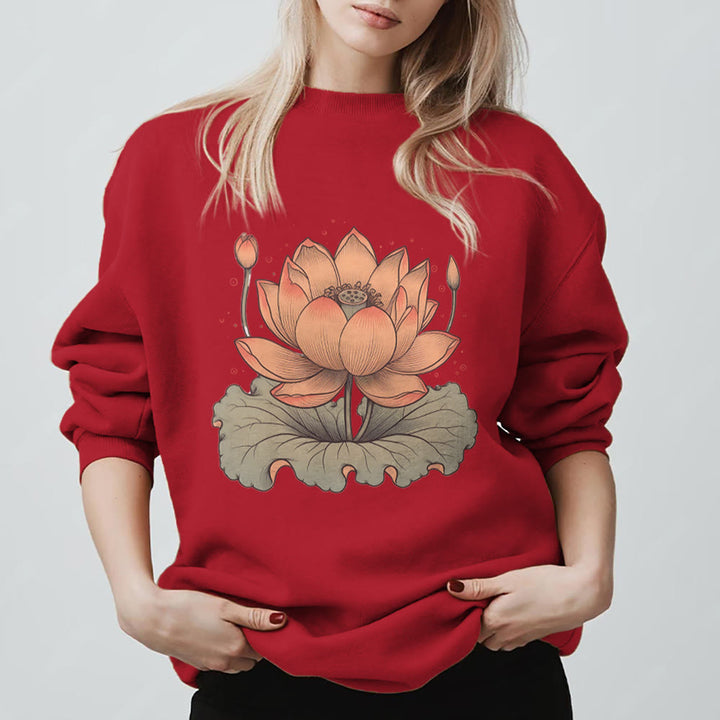 Felpa con stampa Olivenorma Lotus Bloom Yoga Meditation - Rosso - 2XL - image 13