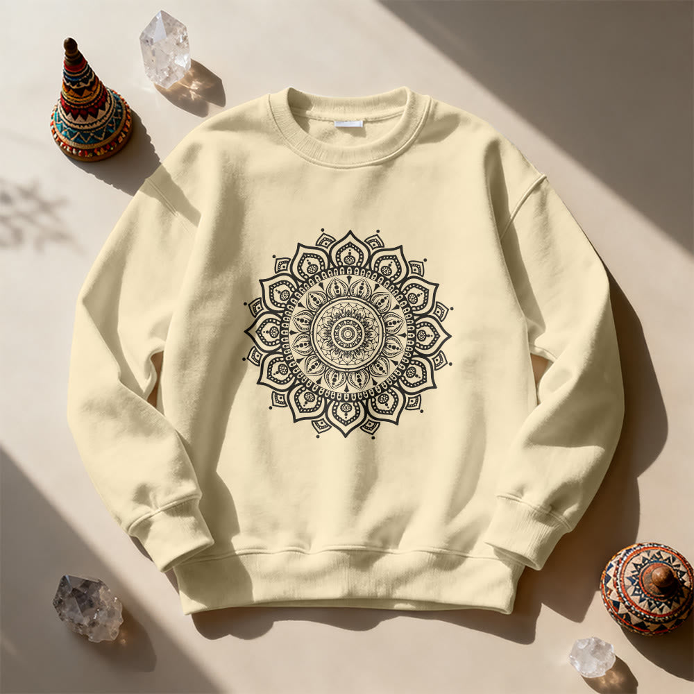 Felpa con stampa yoga Olivenorma Zen Mandala Sacred Geometry - image 6