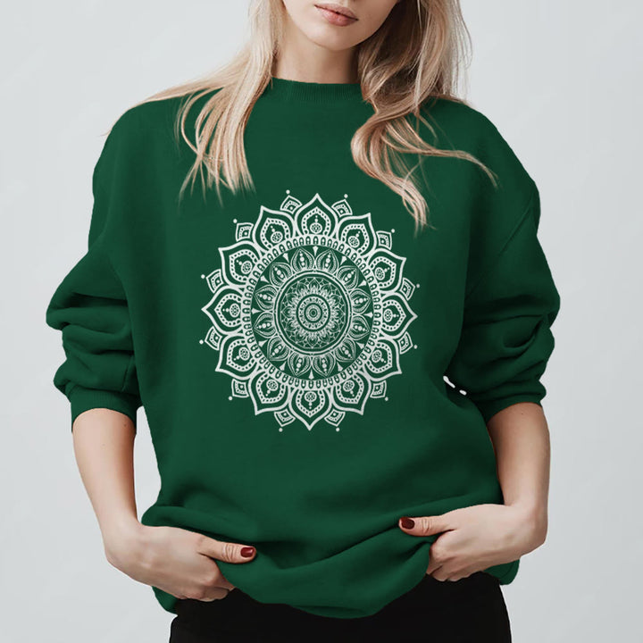 Felpa con stampa yoga Olivenorma Zen Mandala Sacred Geometry - Verde - 2XL - image 11