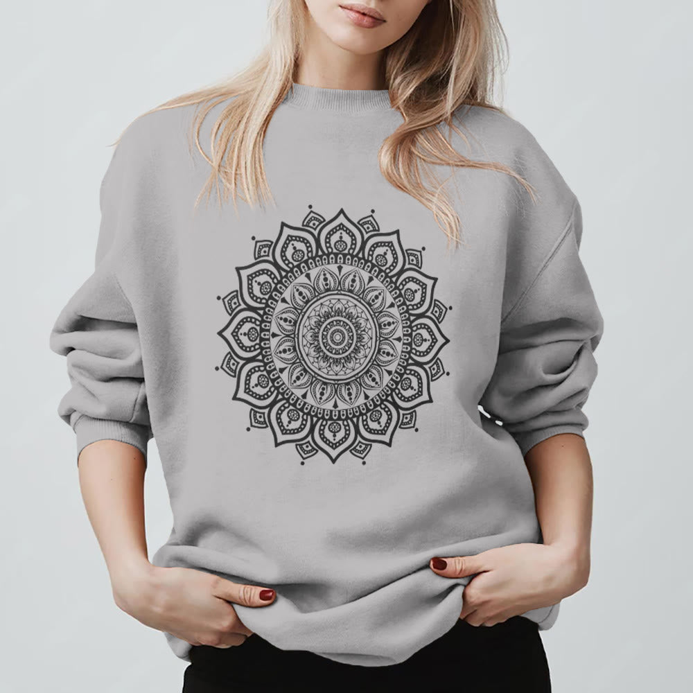 Felpa con stampa yoga Olivenorma Zen Mandala Sacred Geometry - Grigio - 2XL - image 9