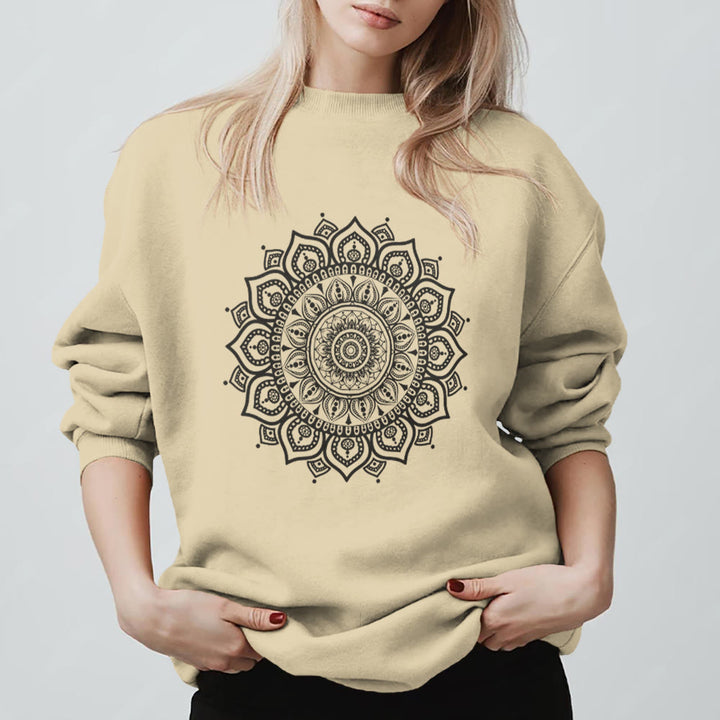 Felpa con stampa yoga Olivenorma Zen Mandala Sacred Geometry - Giallo chiaro - 2XL - image 5