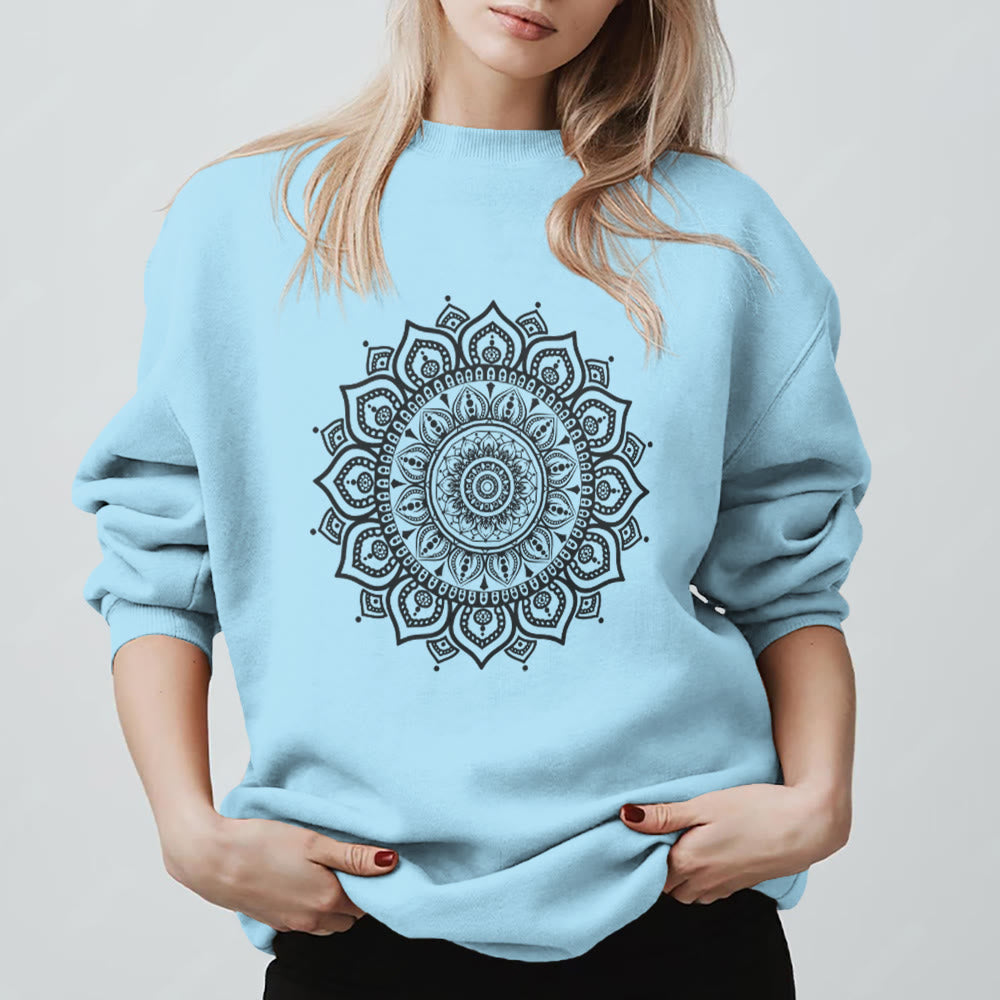 Felpa con stampa yoga Olivenorma Zen Mandala Sacred Geometry - Blu - 2XL - image 15