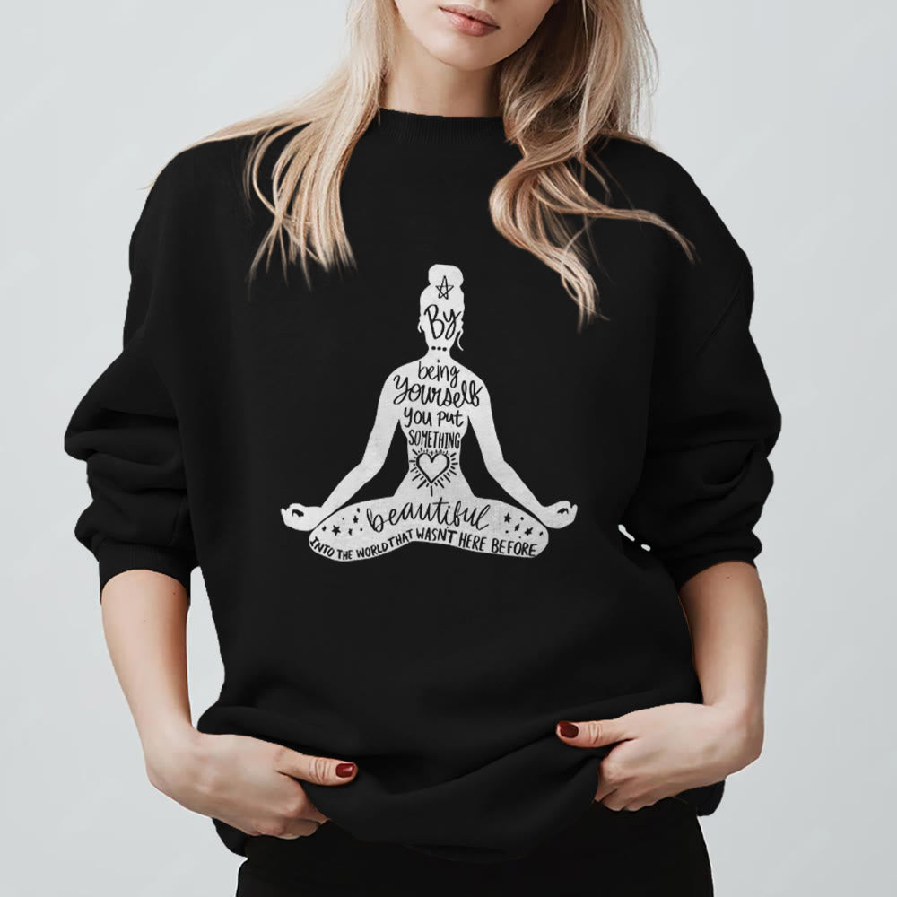 Felpa con stampa Olivenorma Mindful Balance Yoga Meditation - Nero - 2XL - image 9