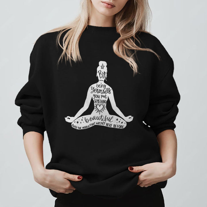 Felpa con stampa Olivenorma Mindful Balance Yoga Meditation - Nero - 2XL - image 9