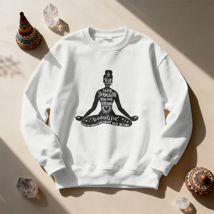 Felpa con stampa Olivenorma Mindful Balance Yoga Meditation - image 8