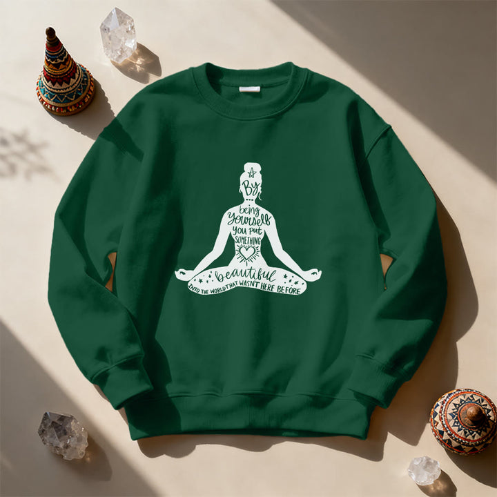 Felpa con stampa Olivenorma Mindful Balance Yoga Meditation - image 1