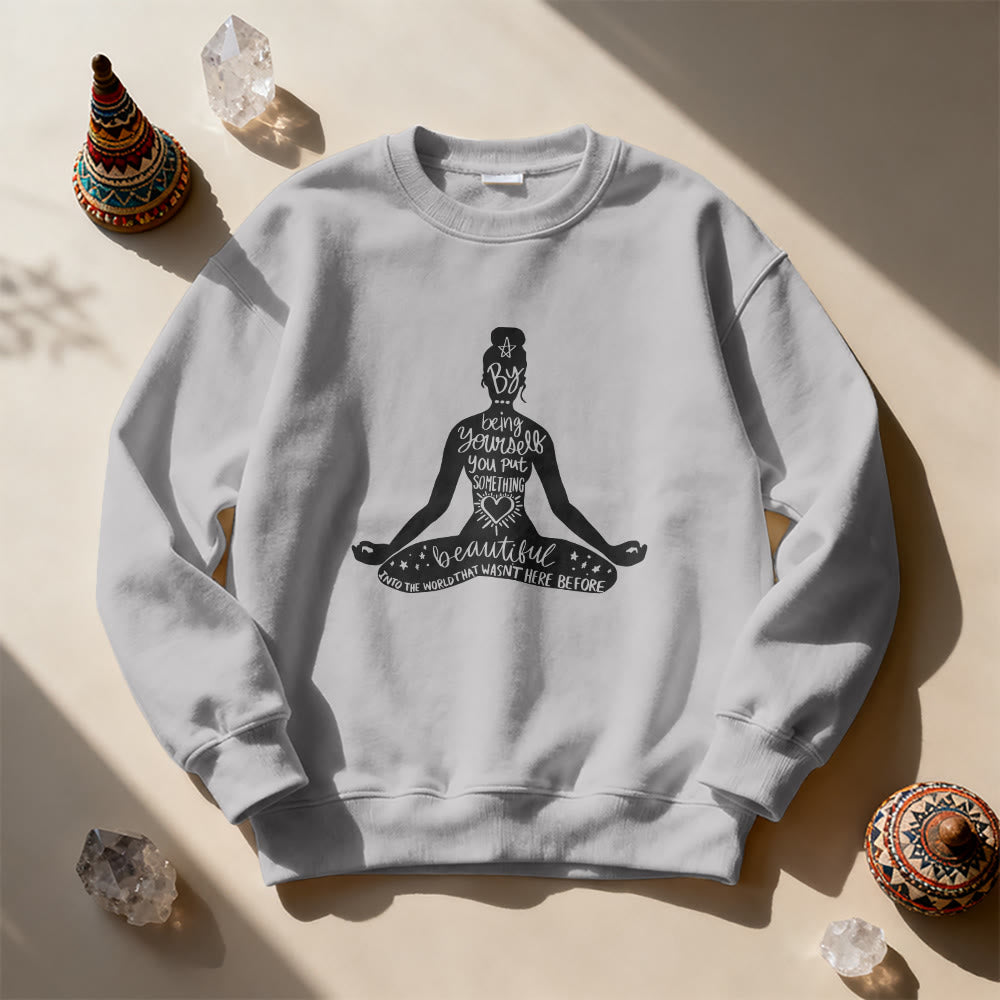 Felpa con stampa Olivenorma Mindful Balance Yoga Meditation - image 12