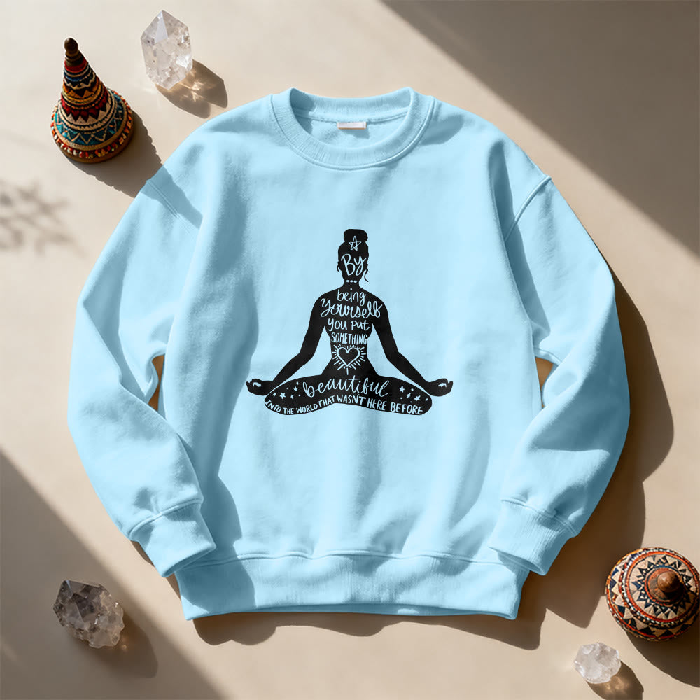 Felpa con stampa Olivenorma Mindful Balance Yoga Meditation - image 16