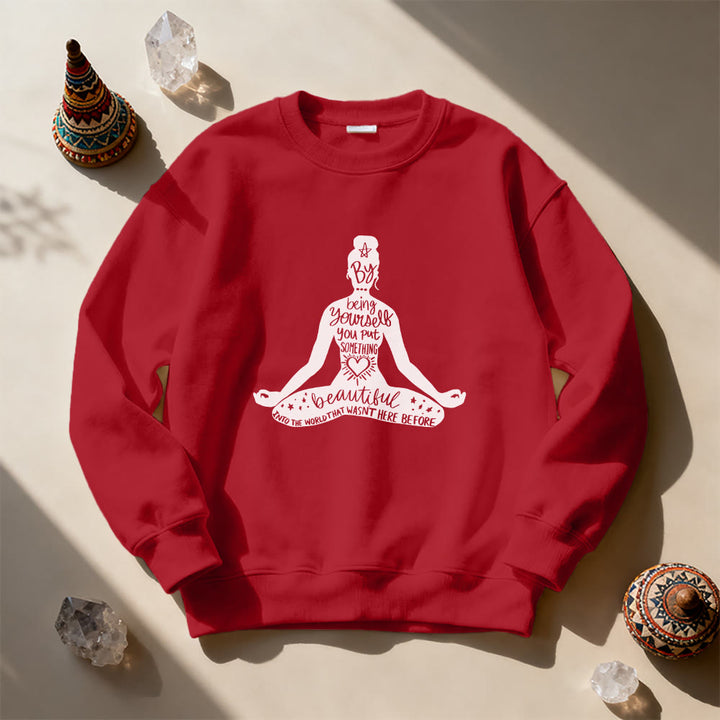 Felpa con stampa Olivenorma Mindful Balance Yoga Meditation - image 6