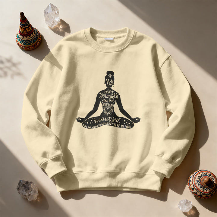 Felpa con stampa Olivenorma Mindful Balance Yoga Meditation - image 4
