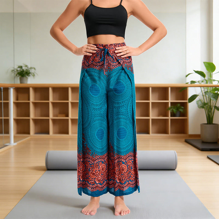 Olivenorma Pantaloni casual estivi in ​​cotone con stampa a farfalla e vestibilità ampia in stile bohémien - image 2