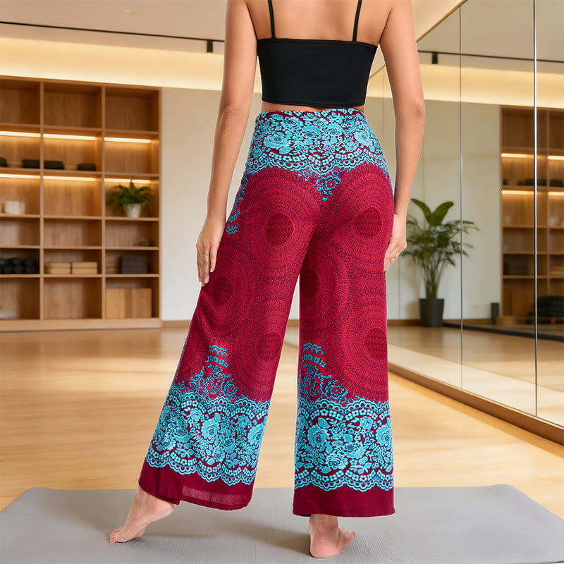 Olivenorma Pantaloni casual estivi in ​​cotone con stampa a farfalla e vestibilità ampia in stile bohémien - image 8