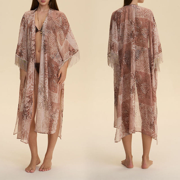 Olivenorma Cardigan estivo da donna in chiffon, vestibilità ampia e leggero, da spiaggia - image 0