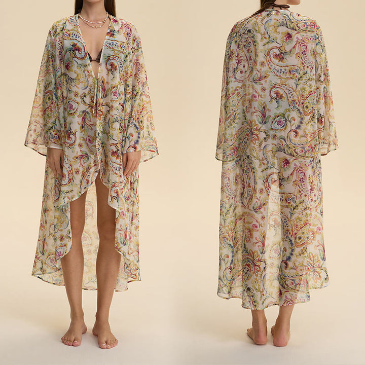 Olivenorma Cardigan da donna in chiffon traspirante, vestibilità ampia, estivo e autunnale - image 1