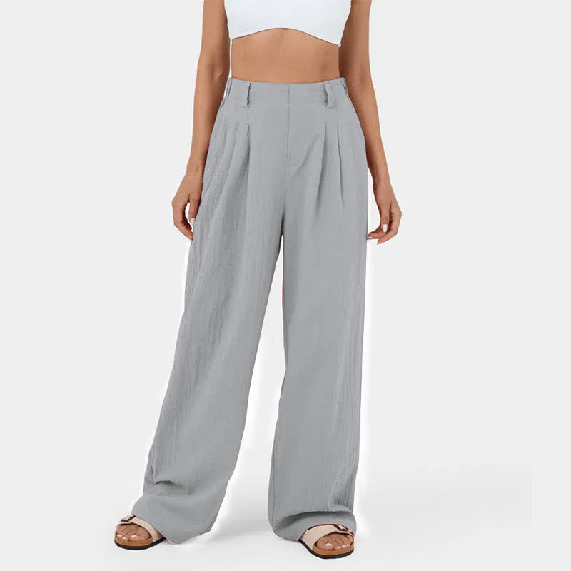 Olivenorma Pantaloni casual larghi e rilassati a vita alta da donna - Grigio - 3XL - image 20
