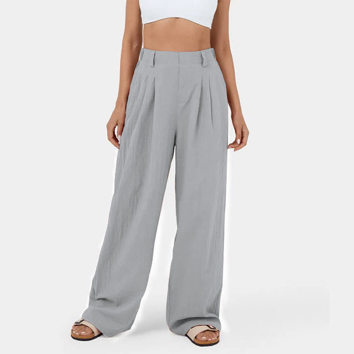 Olivenorma Pantaloni casual larghi e rilassati a vita alta da donna - Grigio - 3XL - image 20