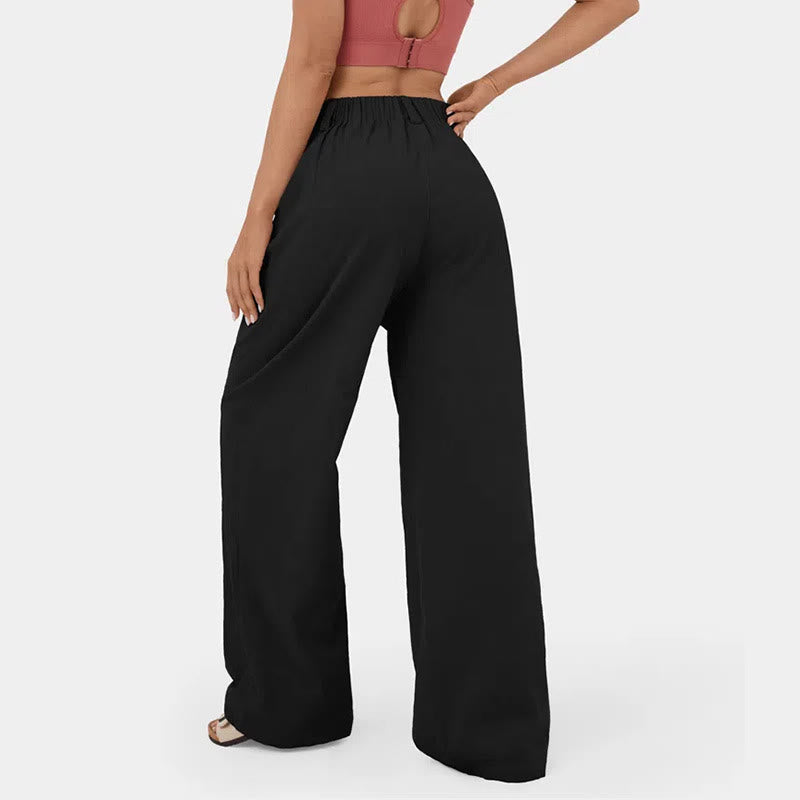 Olivenorma Pantaloni casual larghi e rilassati a vita alta da donna - image 1