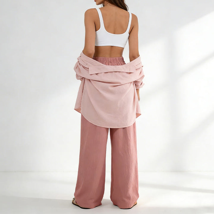 Olivenorma Pantaloni casual larghi e rilassati a vita alta da donna - image 6