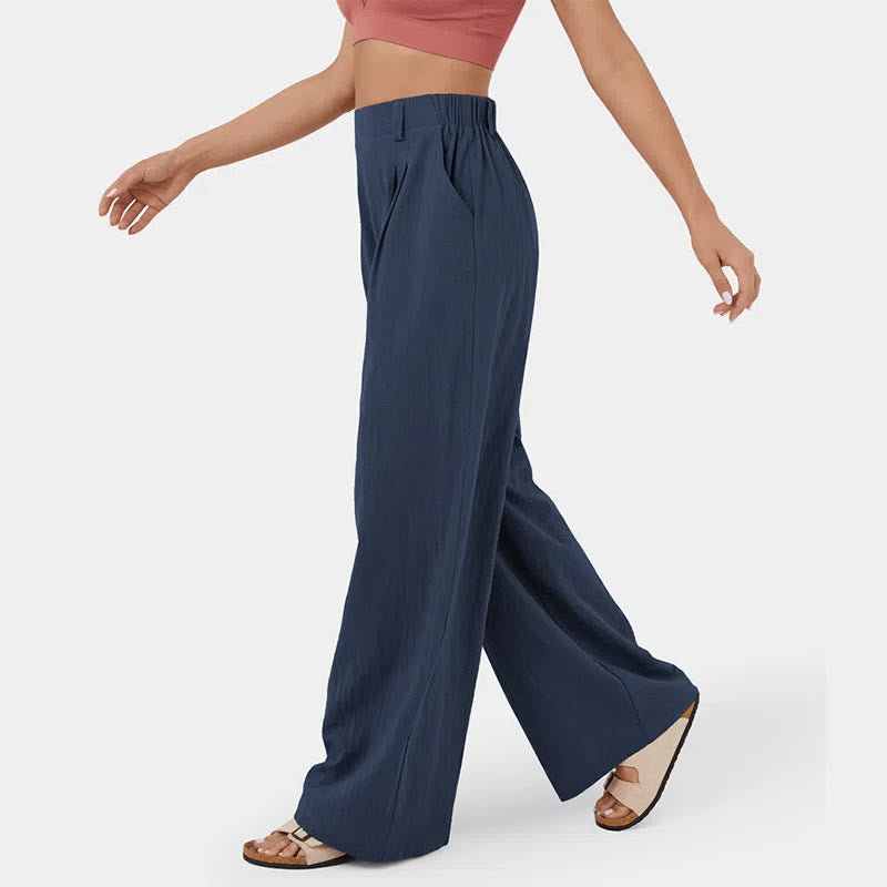 Olivenorma Pantaloni casual larghi e rilassati a vita alta da donna - image 3