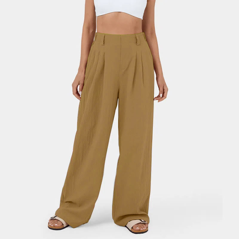 Olivenorma Pantaloni casual larghi e rilassati a vita alta da donna - Cachi - 3XL - image 12