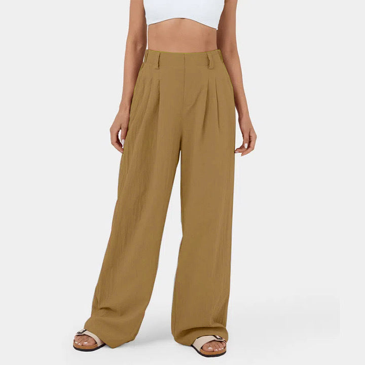 Olivenorma Pantaloni casual larghi e rilassati a vita alta da donna - Cachi - 3XL - image 12