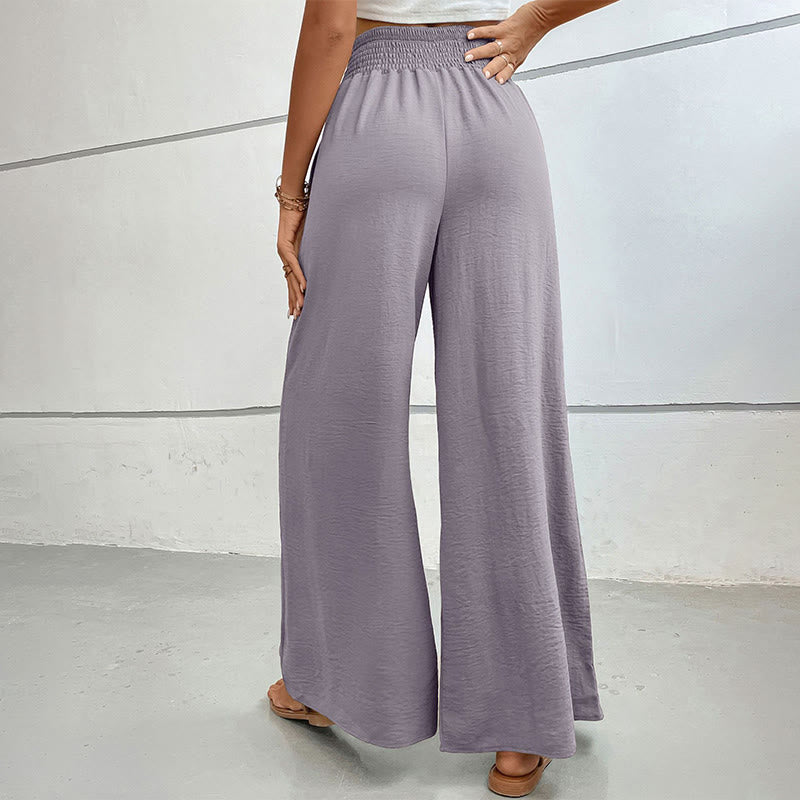 Olivenorma Pantaloni estivi casual a vita alta con elastico in vita e gamba larga - image 46