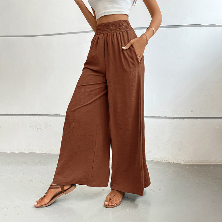 Olivenorma Pantaloni estivi casual a vita alta con elastico in vita e gamba larga - image 40