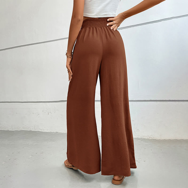 Olivenorma Pantaloni estivi casual a vita alta con elastico in vita e gamba larga - image 39