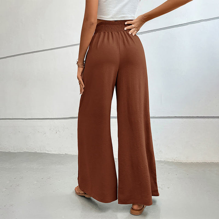Olivenorma Pantaloni estivi casual a vita alta con elastico in vita e gamba larga - image 39